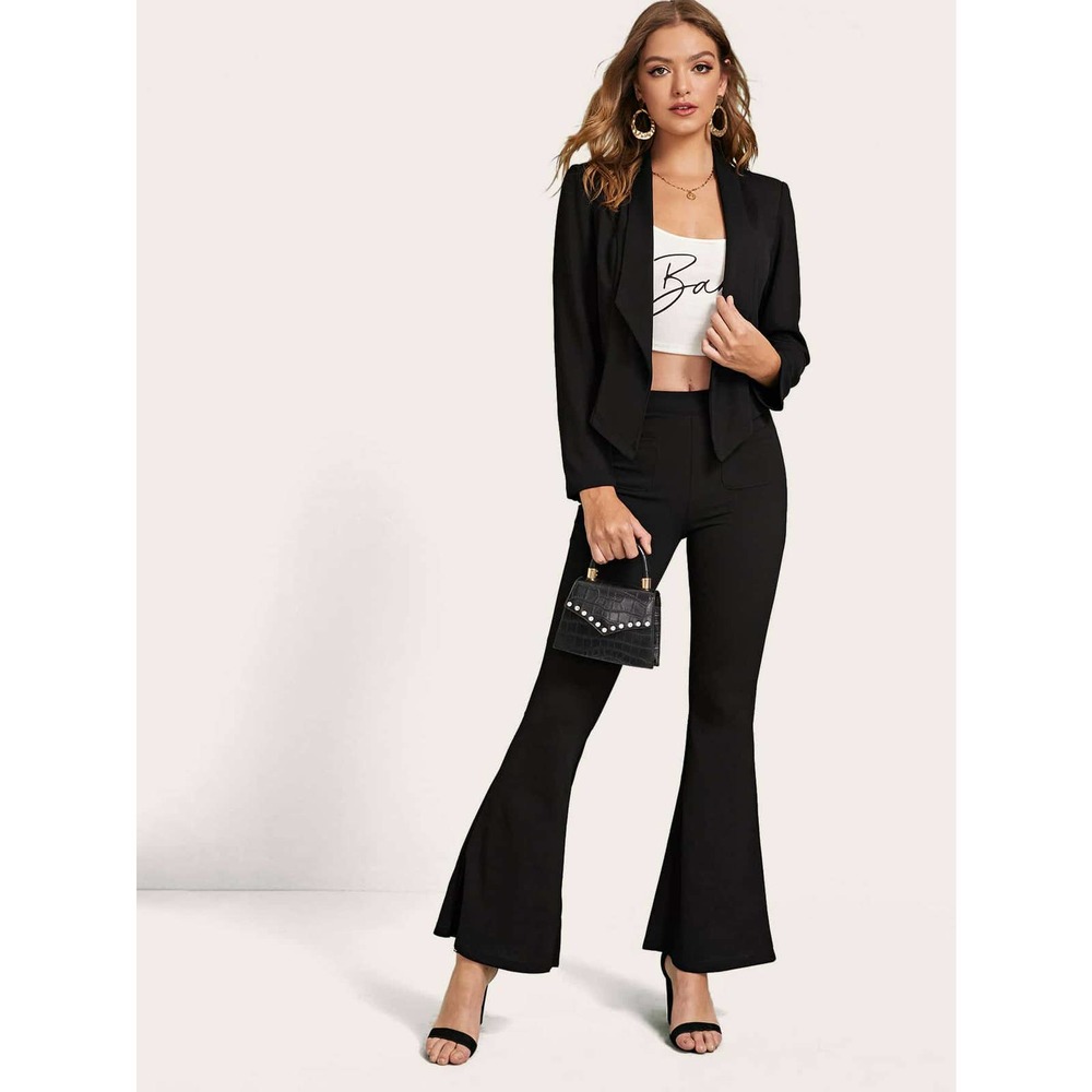 Shawl Collar Slim Fit Blazer Jacket Black - Picture 4 of 6